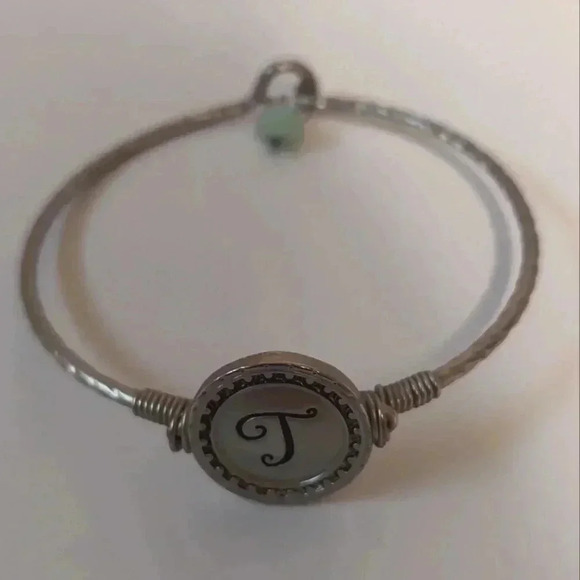Bracelet / Bangle - J Initial - Silver Tone - Picture 1 of 5